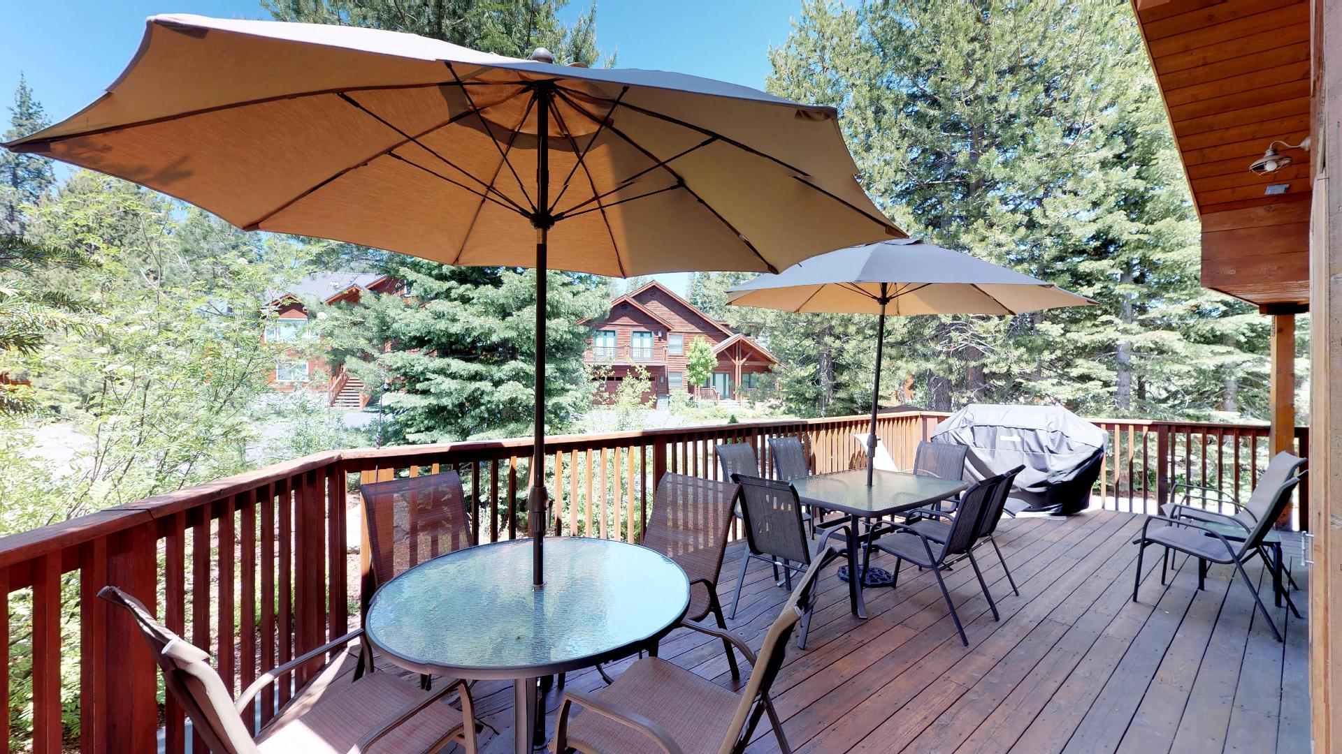 Patio of one of our rentals for Fathers Day North Lake Tahoe
