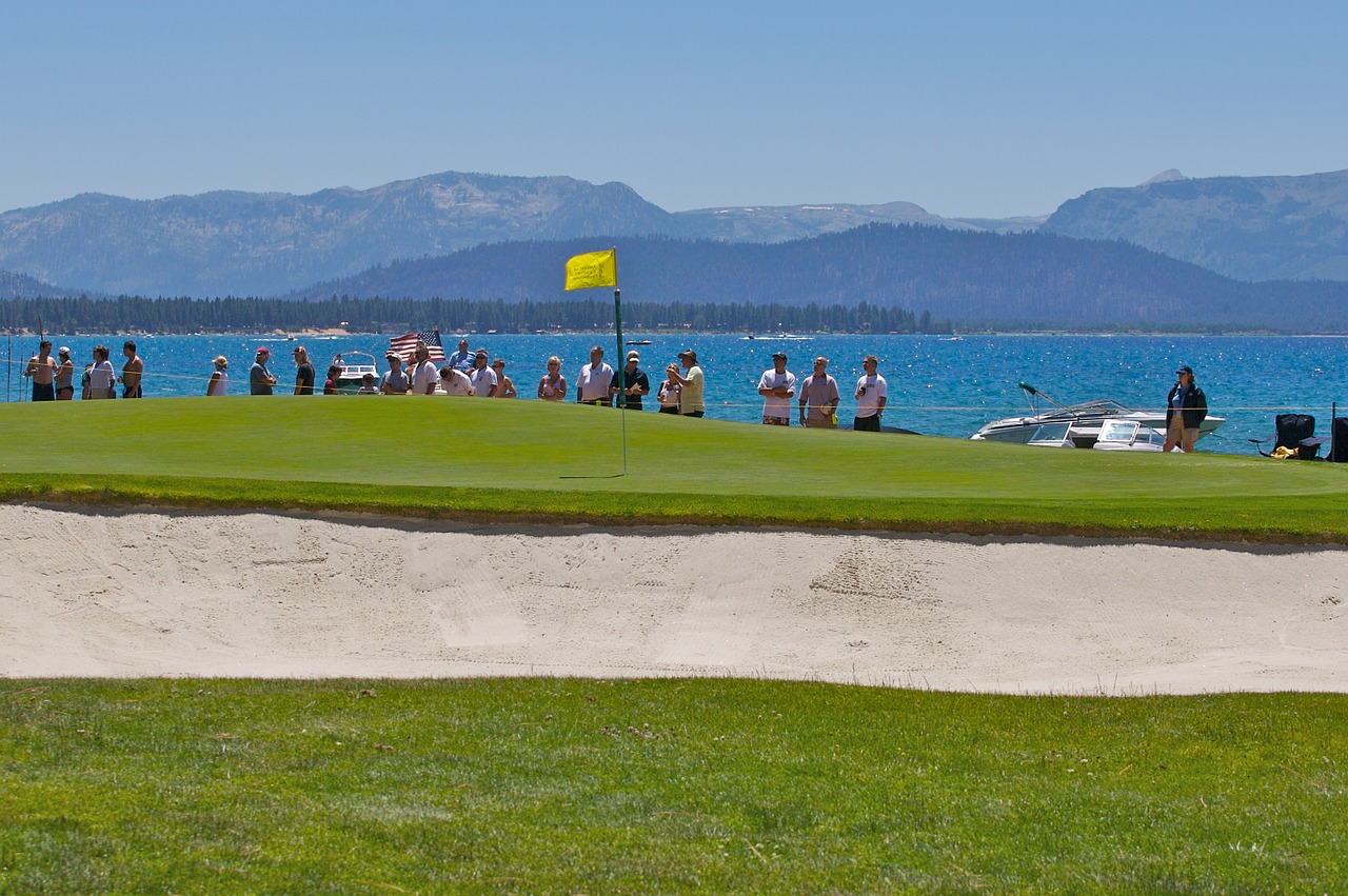 A number of individuals enjoying Tahoe Golfing