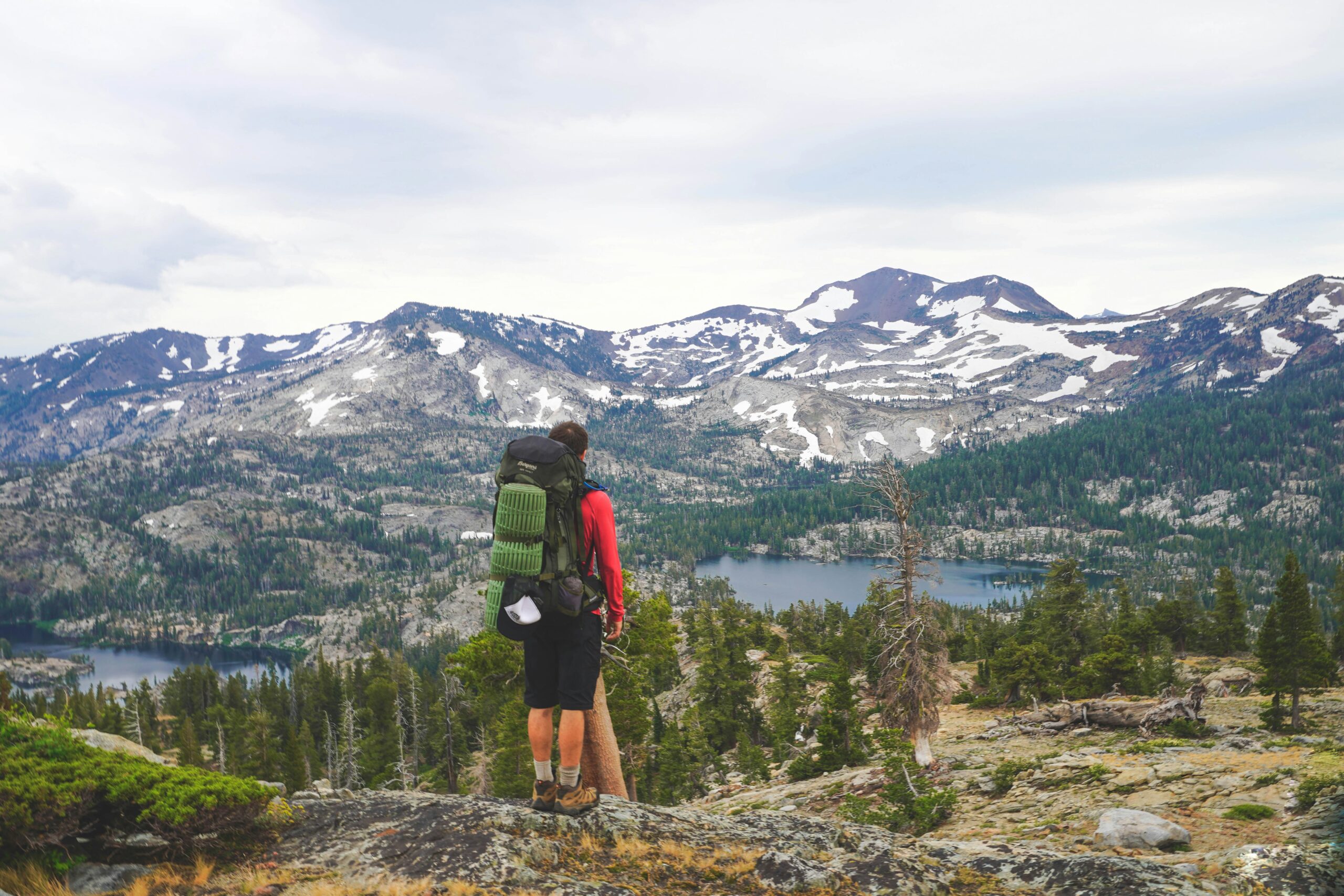 hiker looking at the view in Lake Tahoe