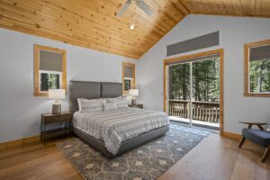 The bedroom in this Tahoe vacation rental