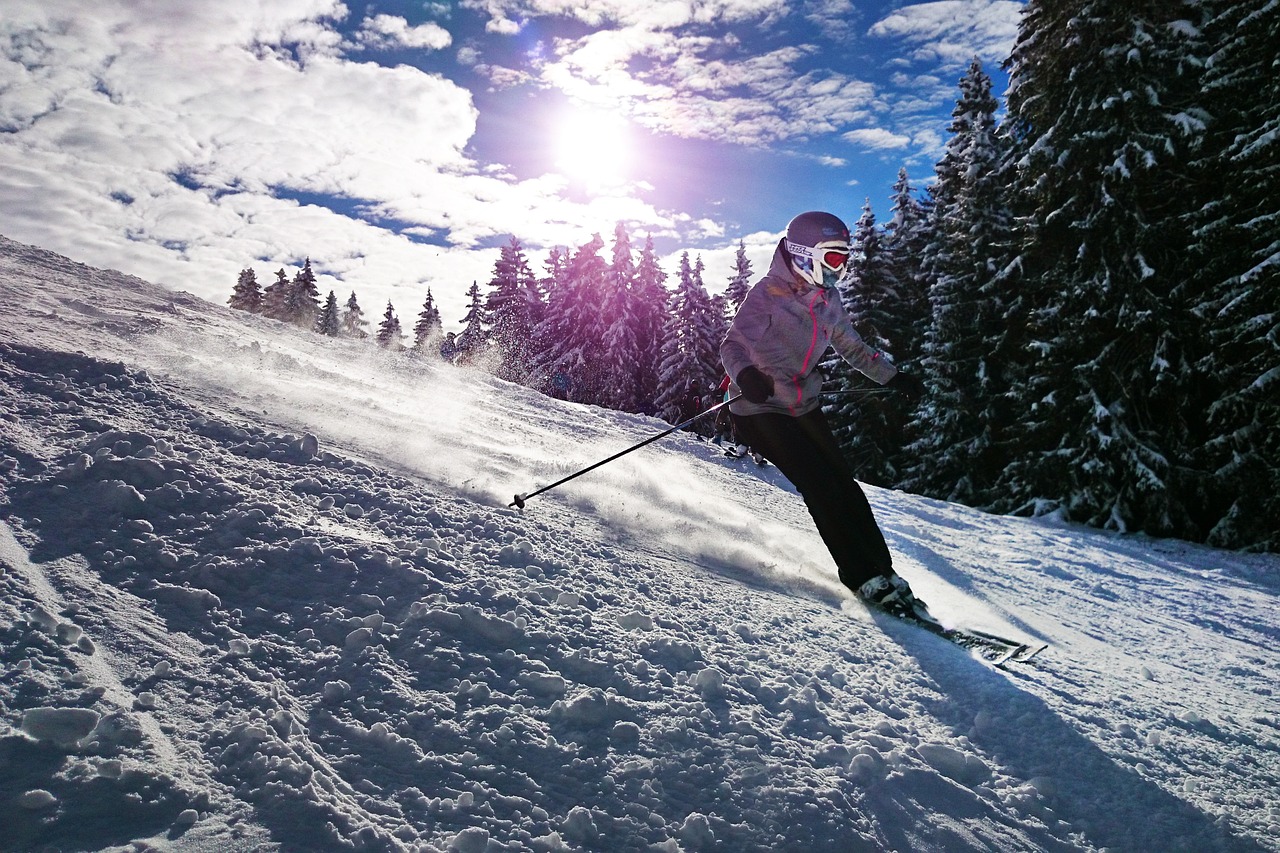 skiier on a snowy slope