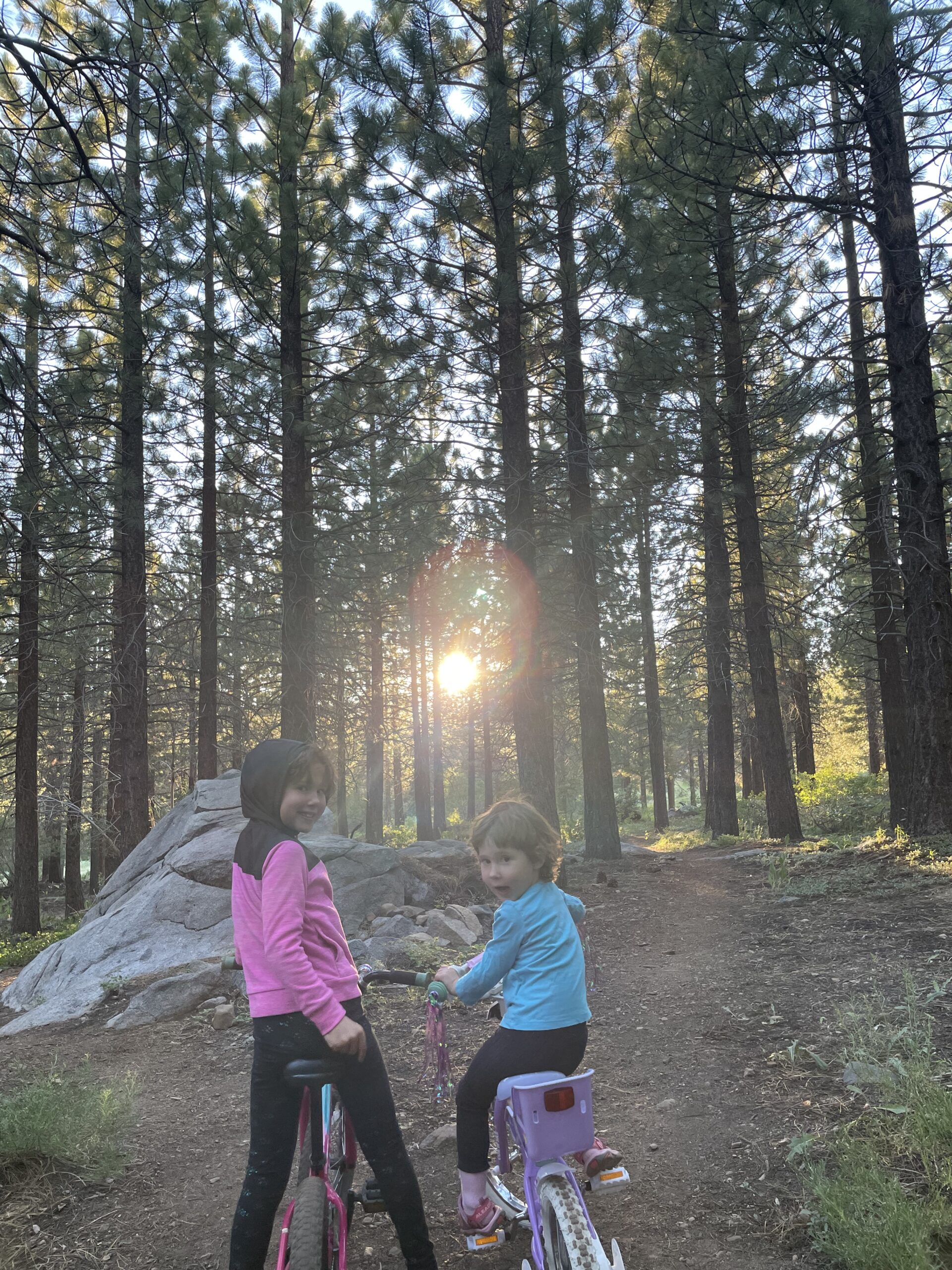 kids biking in North Lake Tahoe