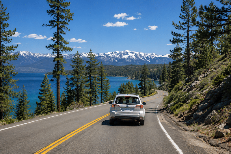 driving around Lake Tahoe
