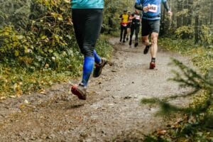 Group of trail runners on a race - Great Trail Race