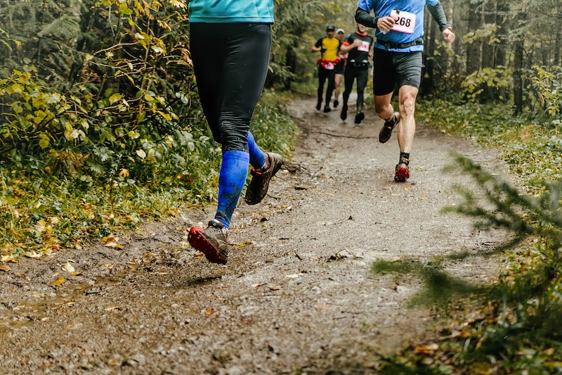 Group of trail runners on a race - Great Trail Race