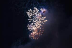 Fireworks on a black sky